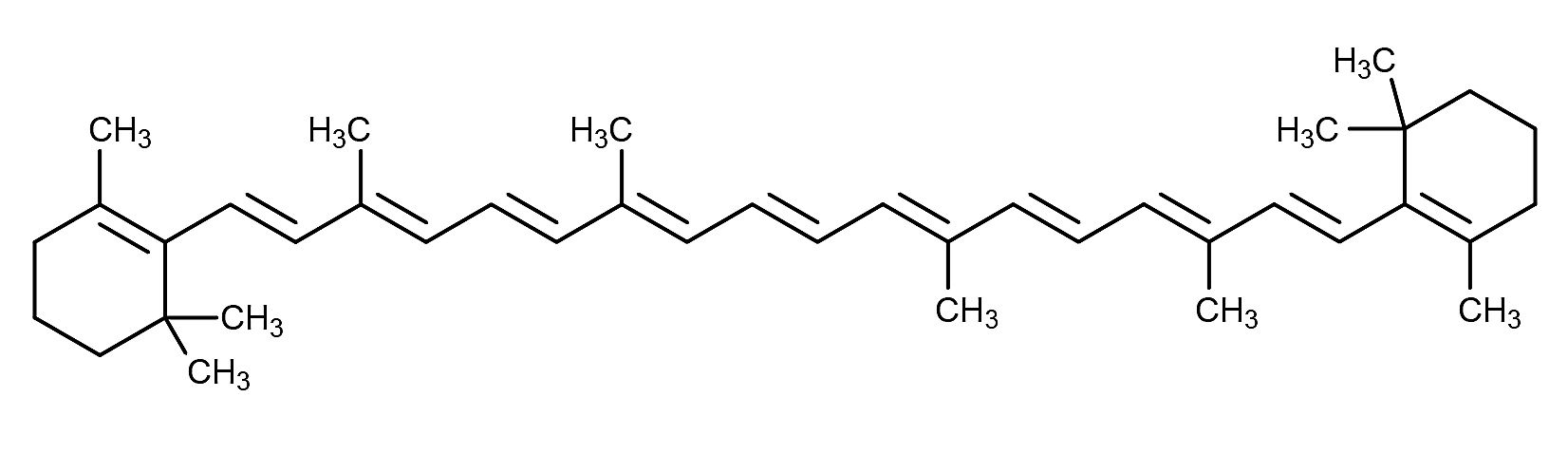 β-胡萝卜素的分子结构